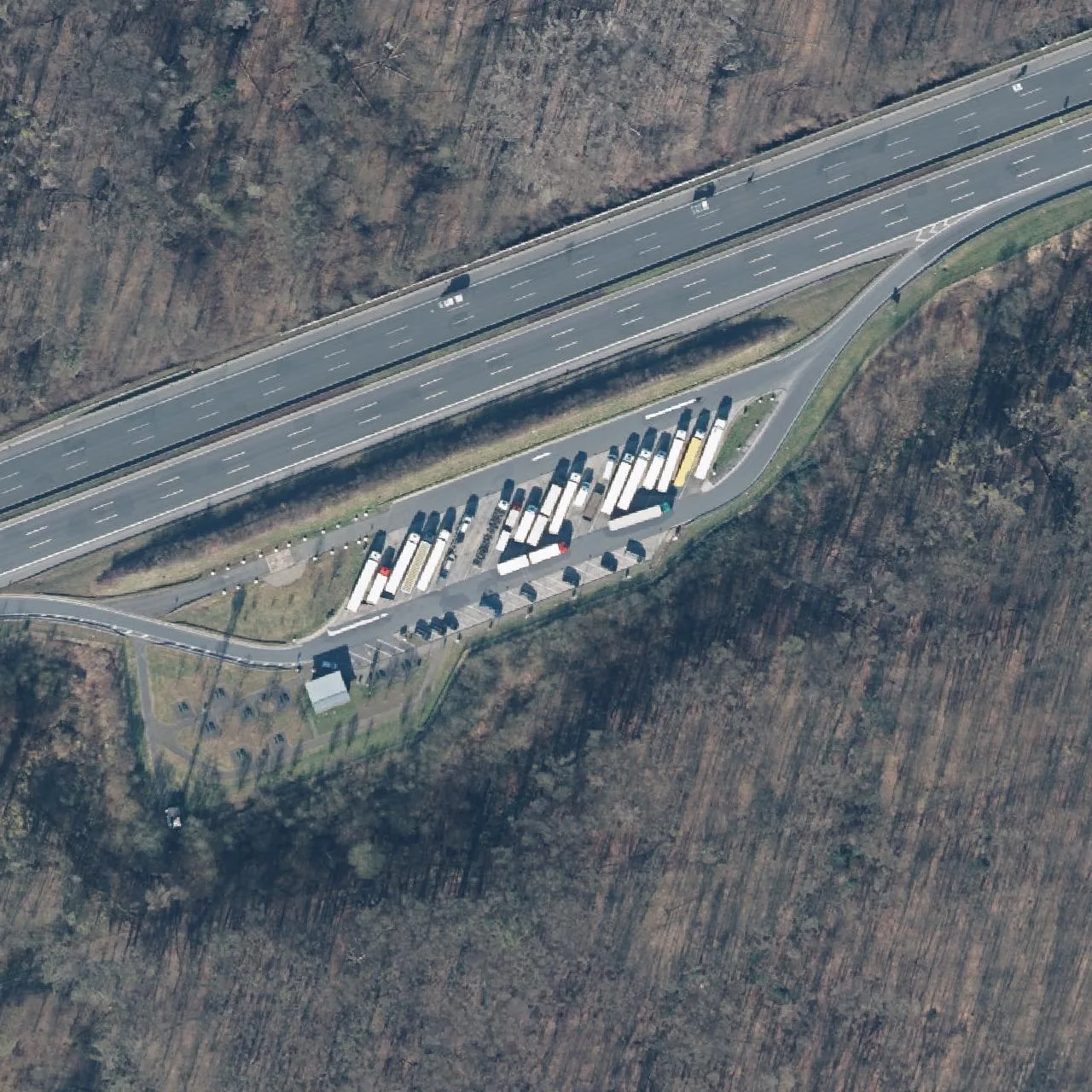 Aerial photo (orthophoto) of truck parking Kolberg from 2025