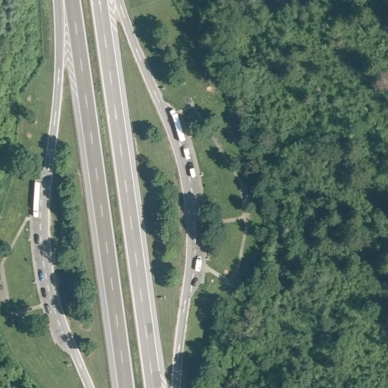 Aerial photo (orthophoto) of truck parking Brühl-Ost from 2025