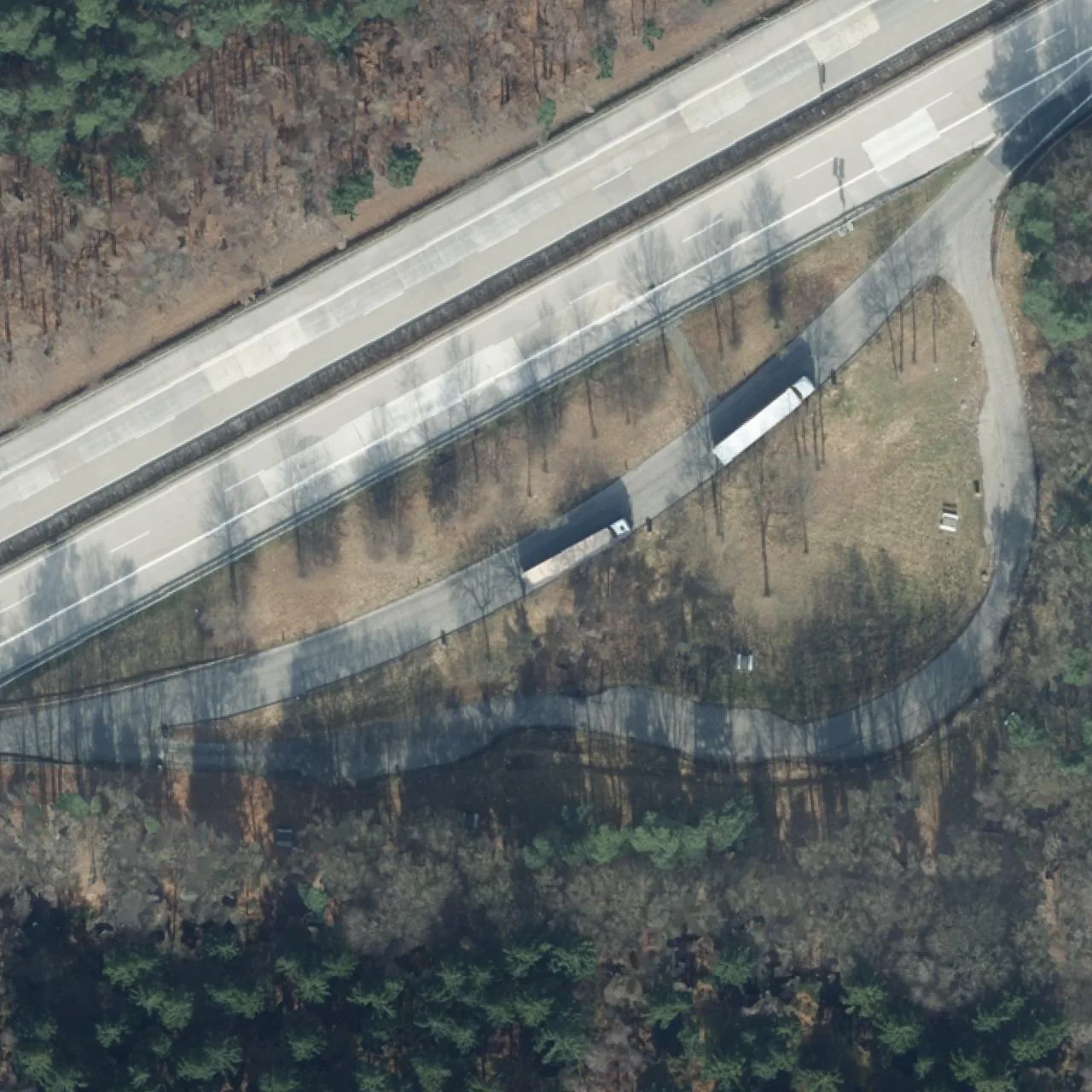 Aerial photo (orthophoto) of truck parking NI 19 Süd bei km 129,6 from 2023