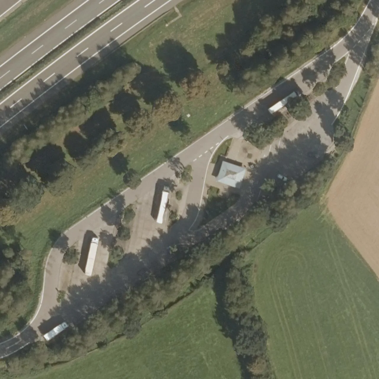 Aerial photo (orthophoto) of truck parking Ulrichsberg Süd from 2023