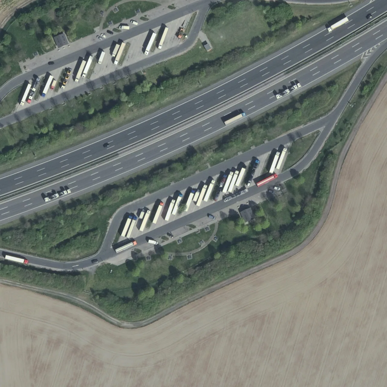 Aerial photo (orthophoto) of truck parking Am Steinberg Süd from 2024