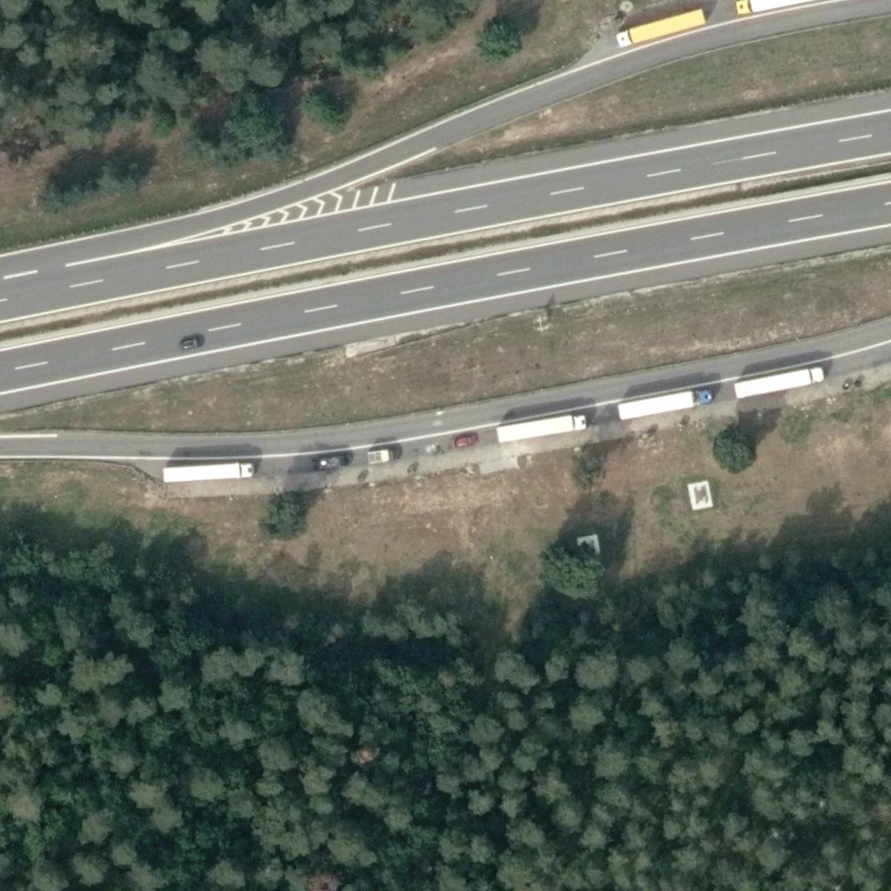 Aerial photo (orthophoto) of truck parking Lochgraben from 2023