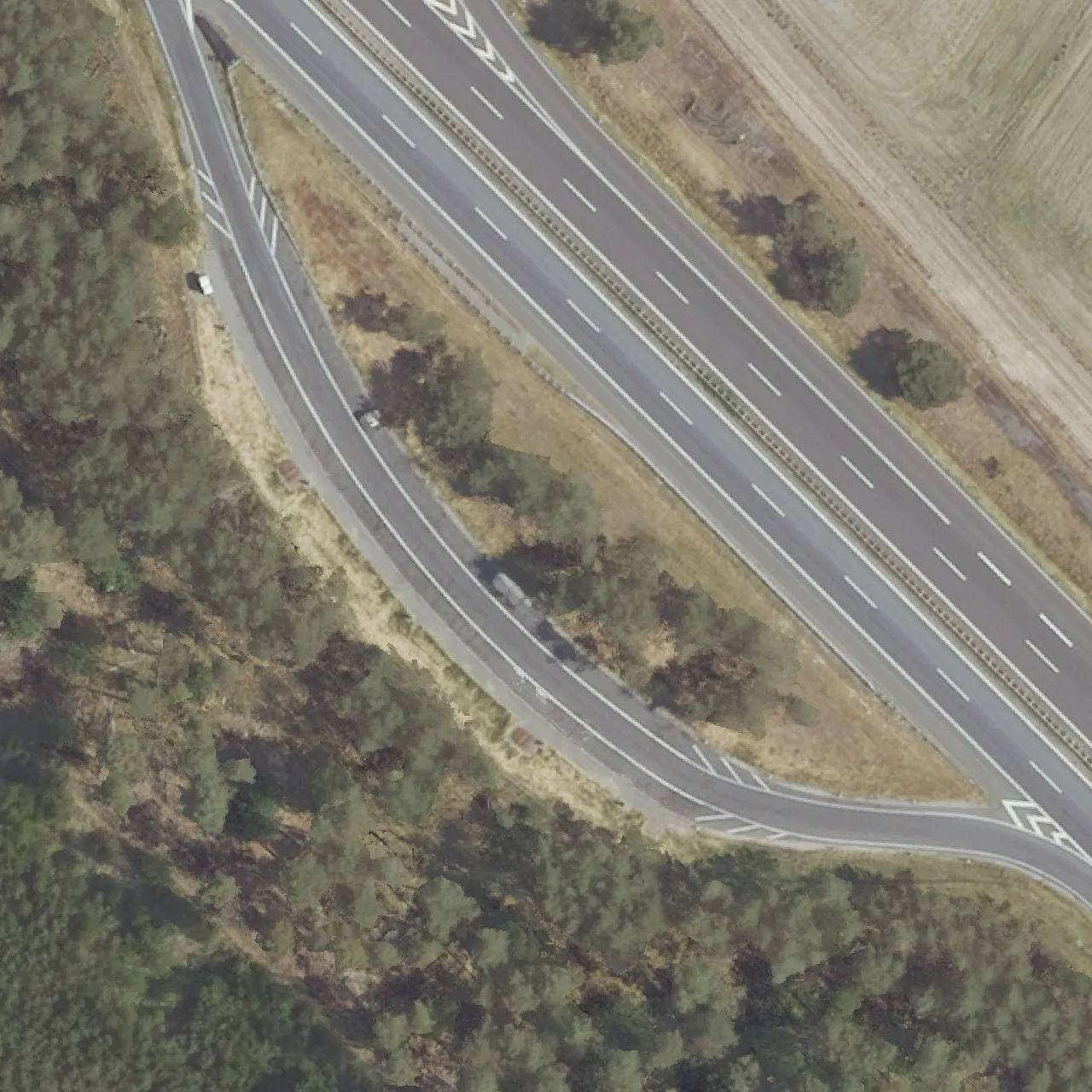 Aerial photo (orthophoto) of truck parking RA A24 km 185,551 Ri. Dreieck Havelland from 2023