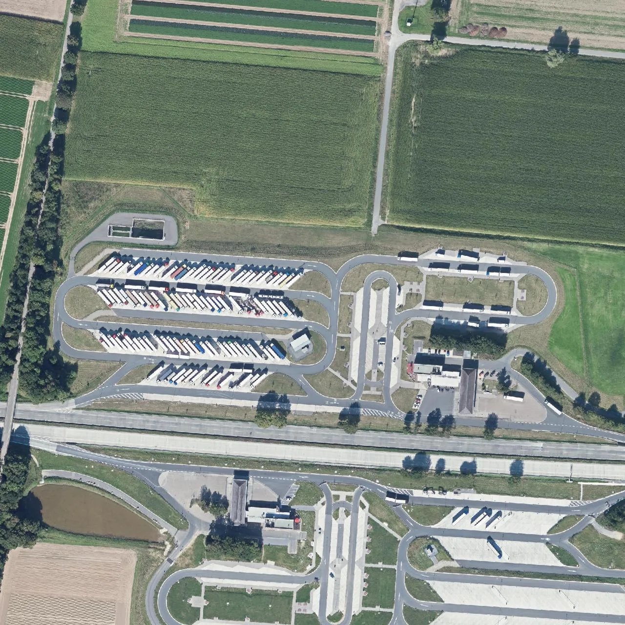 Aerial photo (orthophoto) of truck parking Am Haarstrang (Nord) from 2024