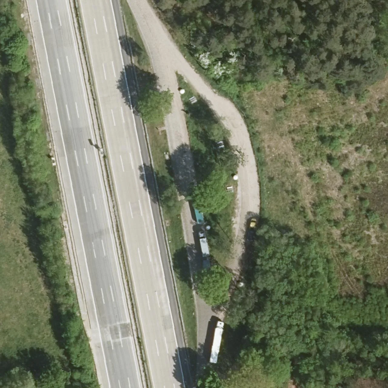 Aerial photo (orthophoto) of truck parking Eichberg Ost from 2024