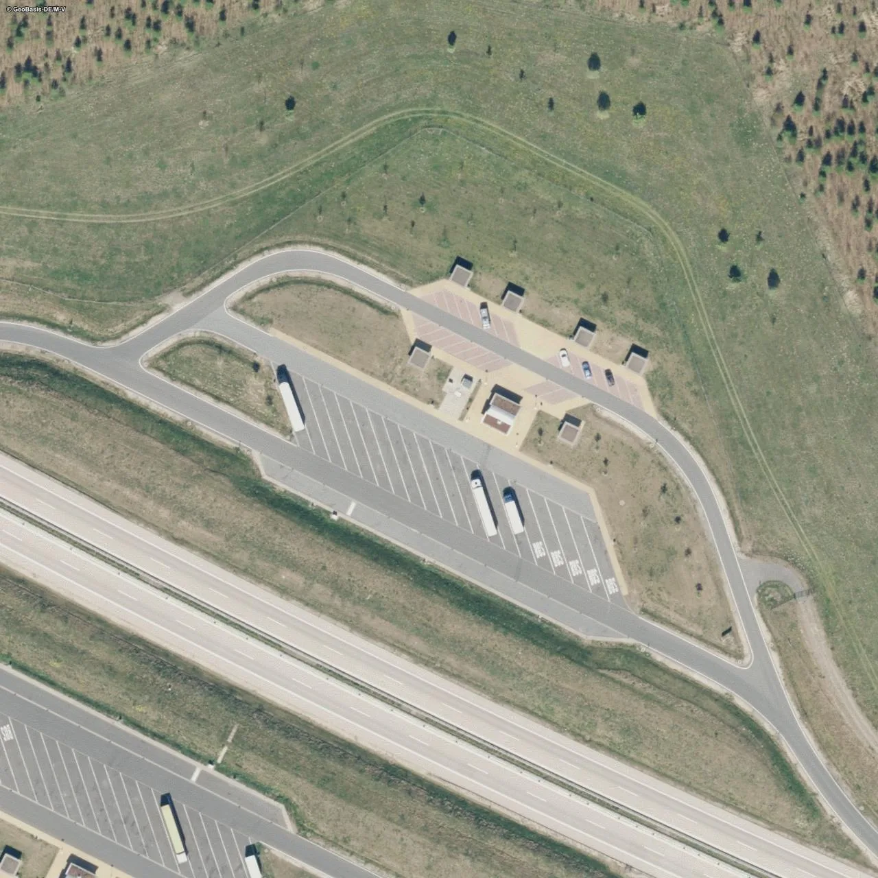 Aerial photo (orthophoto) of truck parking Meynbach Ost from 2025