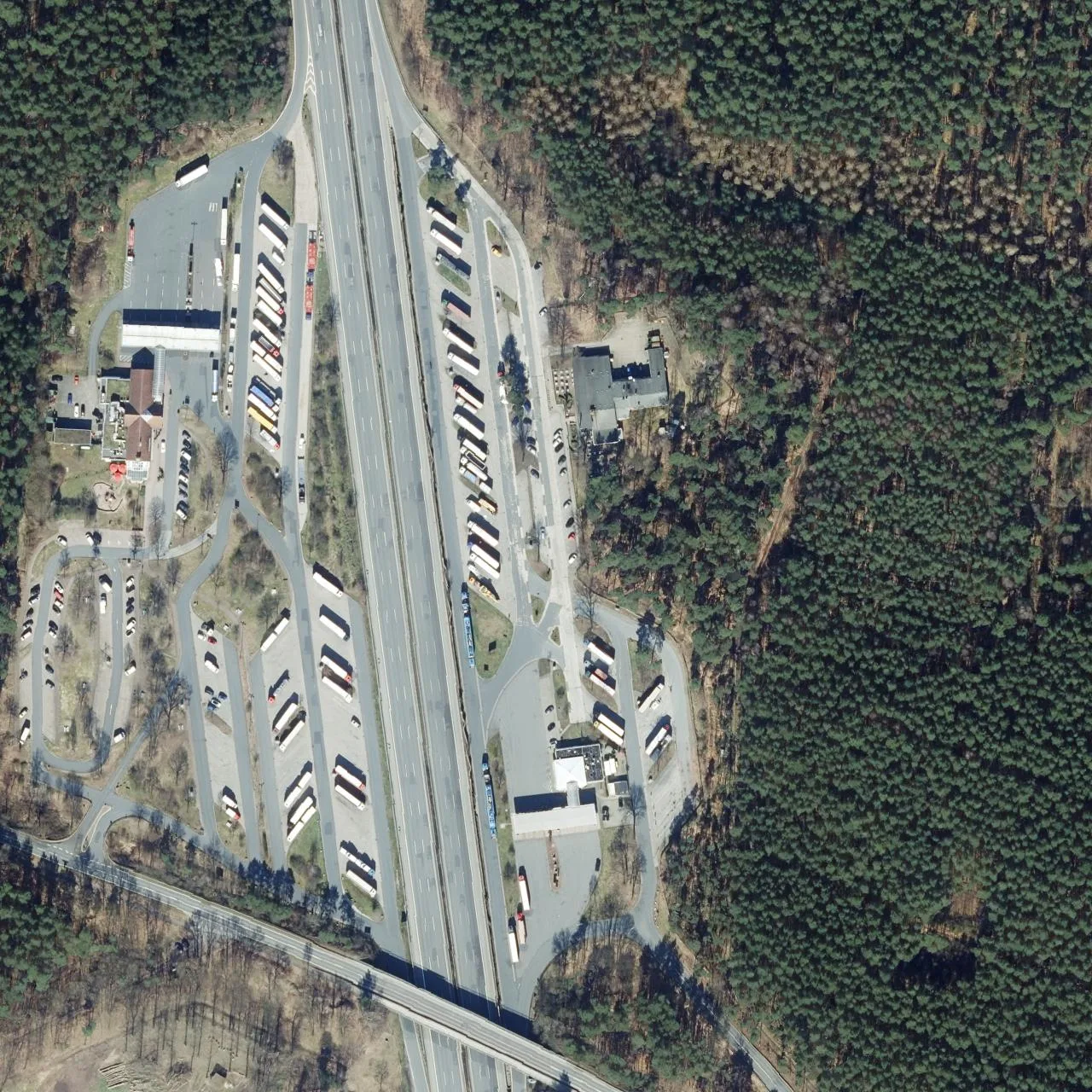 Aerial photo (orthophoto) of truck parking Allertal Ost from 2024