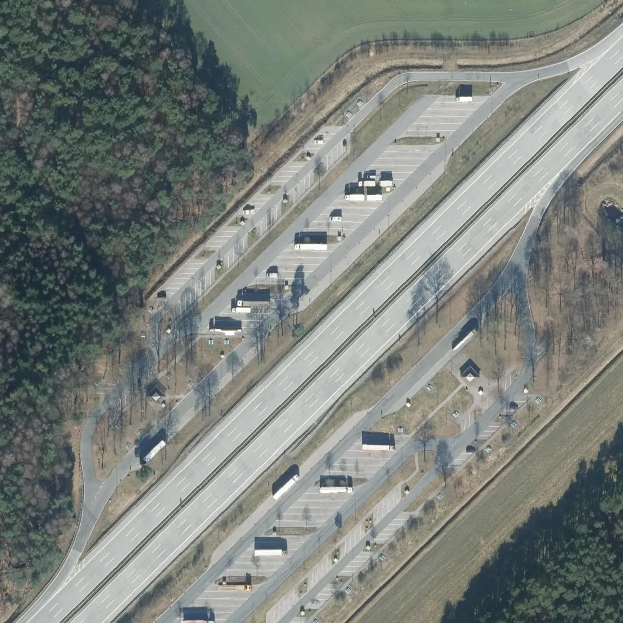 Aerial photo (orthophoto) of truck parking Hatzte Süd from 2024
