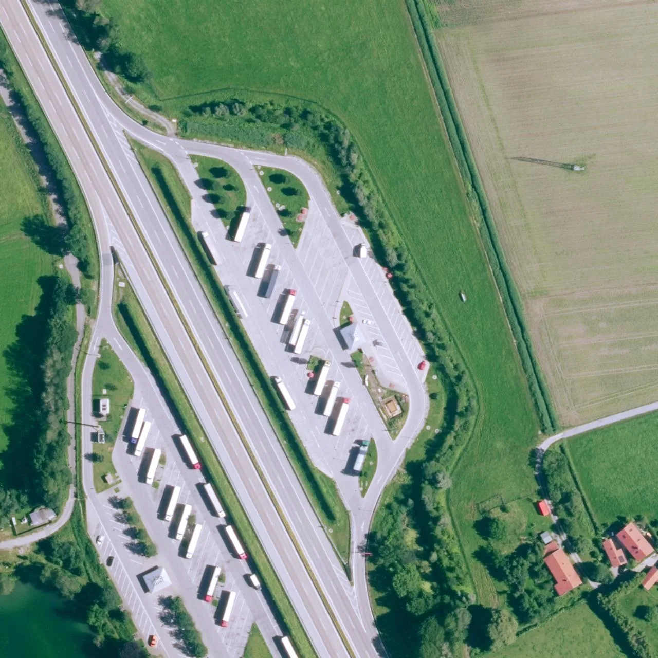 Aerial photo (orthophoto) of truck parking Heuberg Ost from 2024