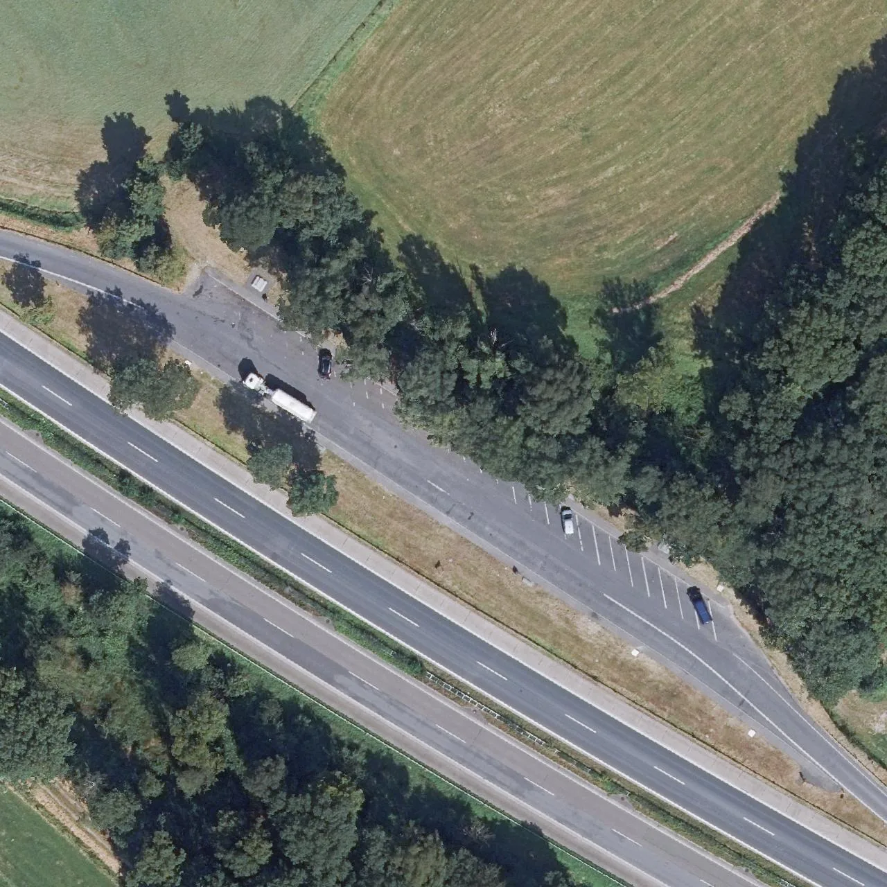 Aerial photo (orthophoto) of truck parking Lichtholz from 2024