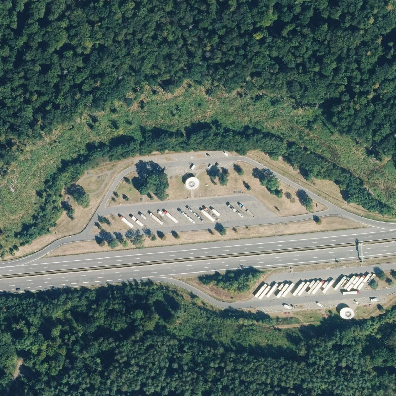 Aerial photo (orthophoto) of truck parking Finkenwald from 2024