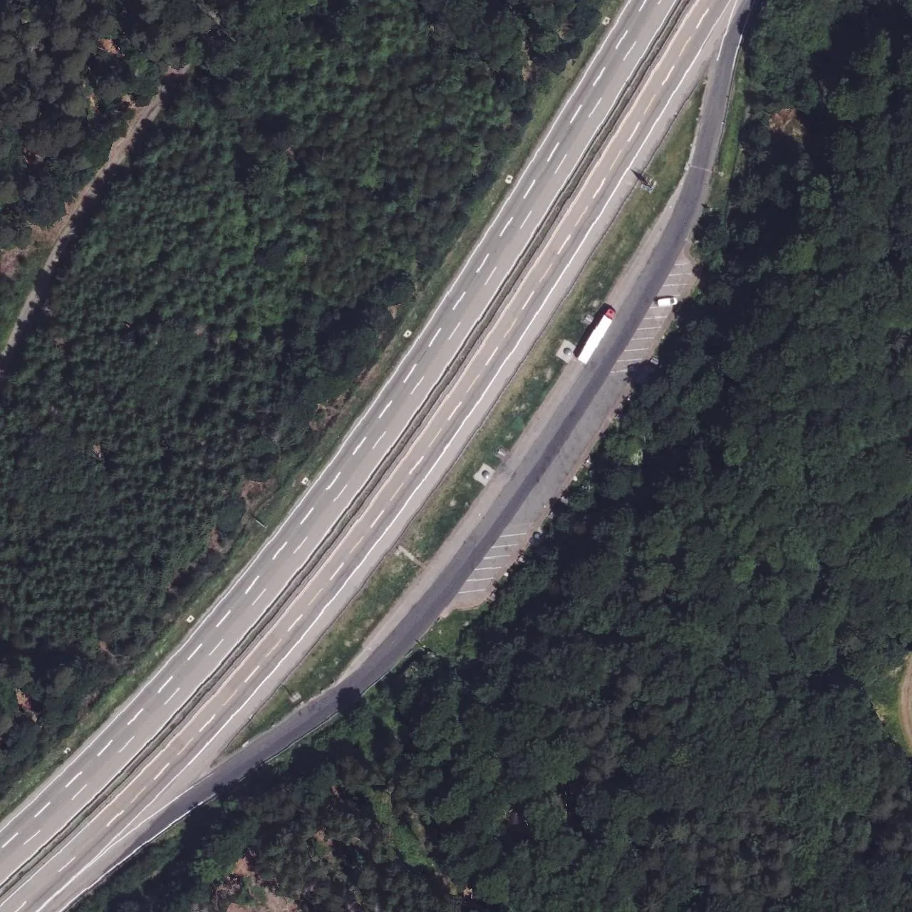Aerial photo (orthophoto) of truck parking Barnholz from 2022
