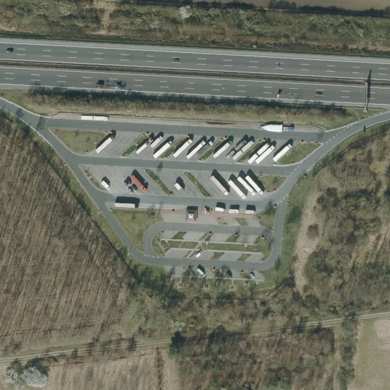 Aerial photo (orthophoto) of truck parking Essehof Süd from 2025