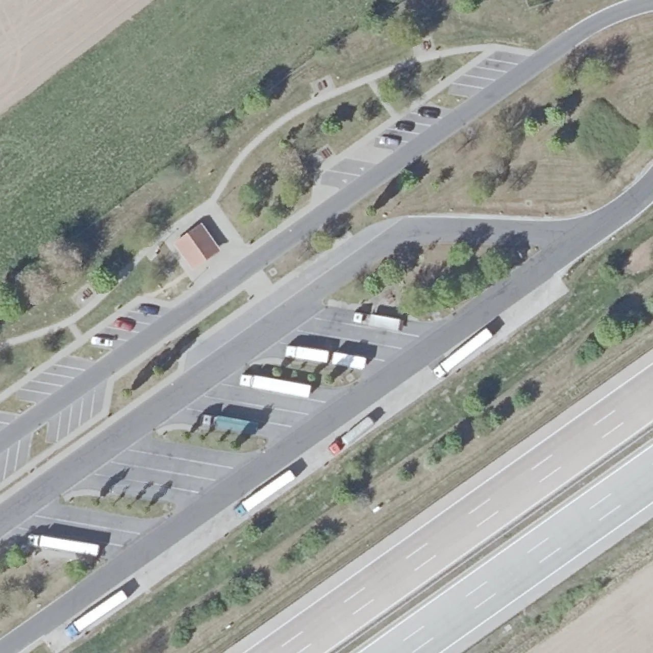 Aerial photo (orthophoto) of truck parking Hagen from 2025