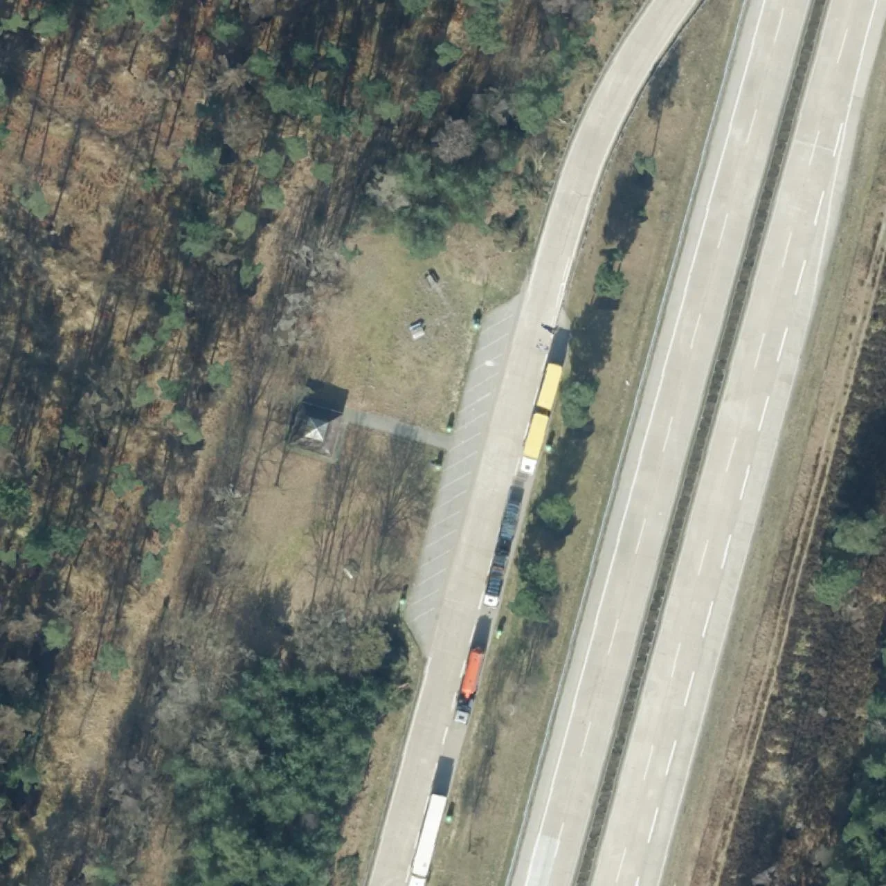 Aerial photo (orthophoto) of truck parking Ahlhorn West from 2025