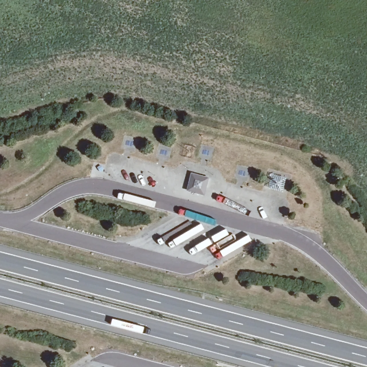 Aerial photo (orthophoto) of truck parking Hasenwinkel Nord from 2025