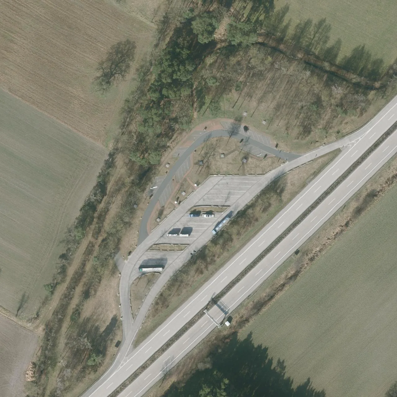 Aerial photo (orthophoto) of truck parking Bissendorf West from 2022