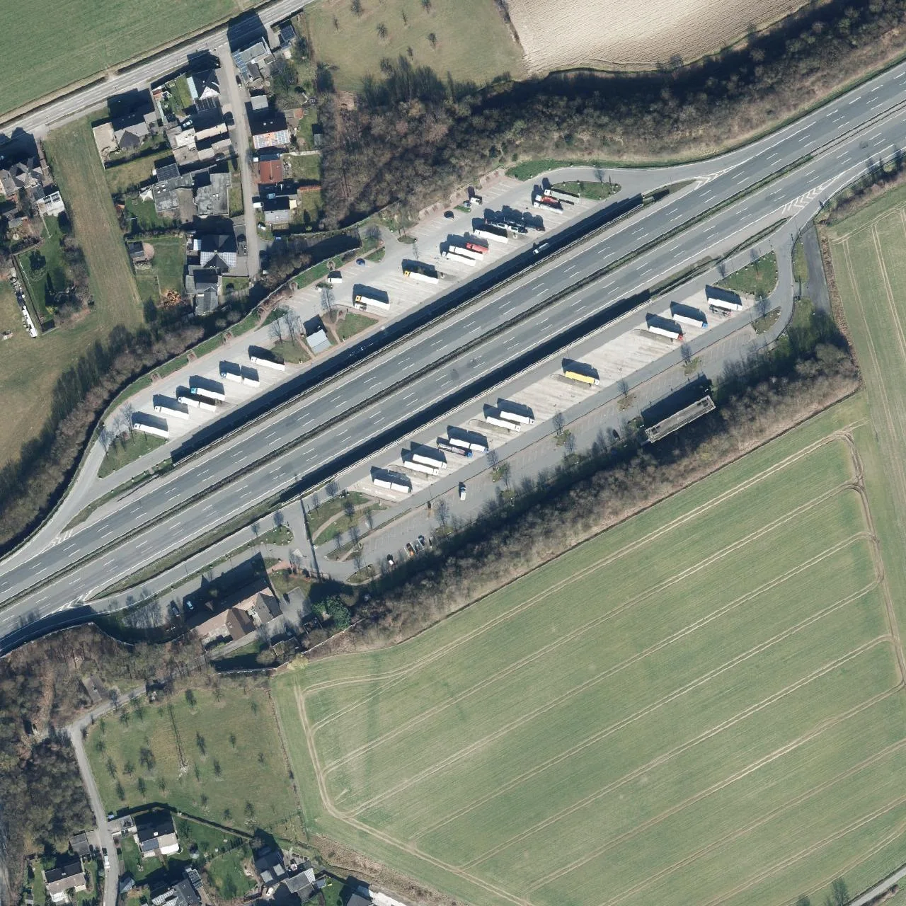 Aerial photo (orthophoto) of truck parking Vellern (Nord) from 2024