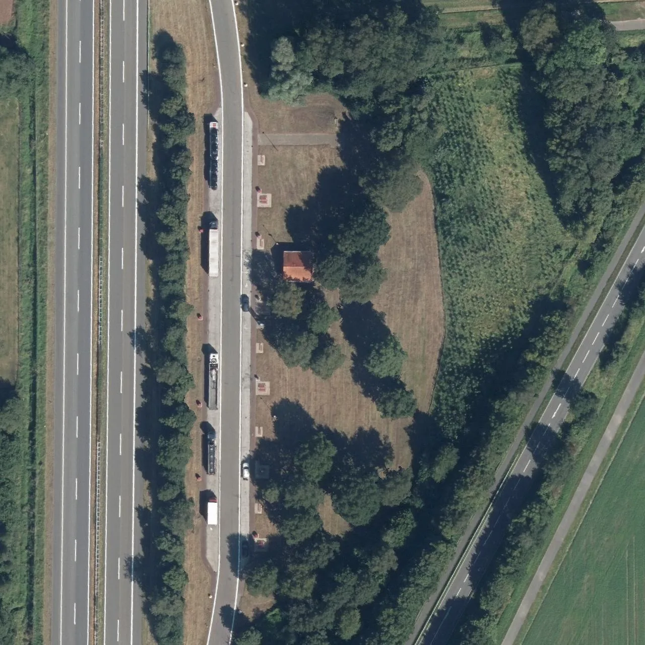 Aerial photo (orthophoto) of truck parking Averbeck from 2024