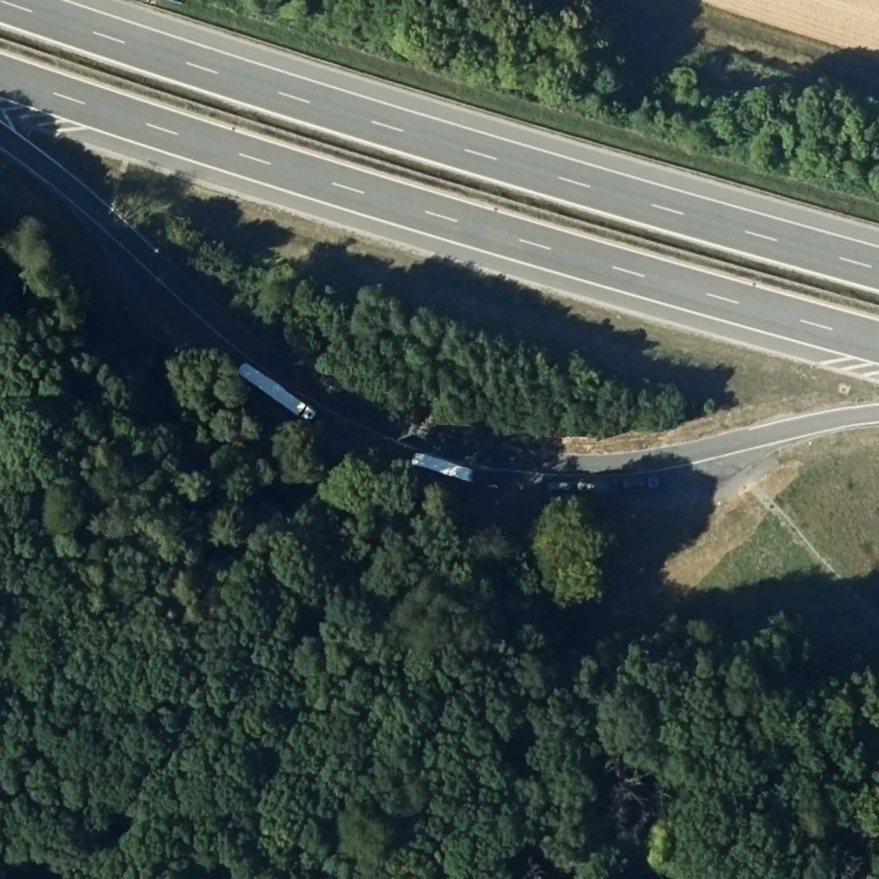 Aerial photo (orthophoto) of truck parking Lerchenberg West from 2023