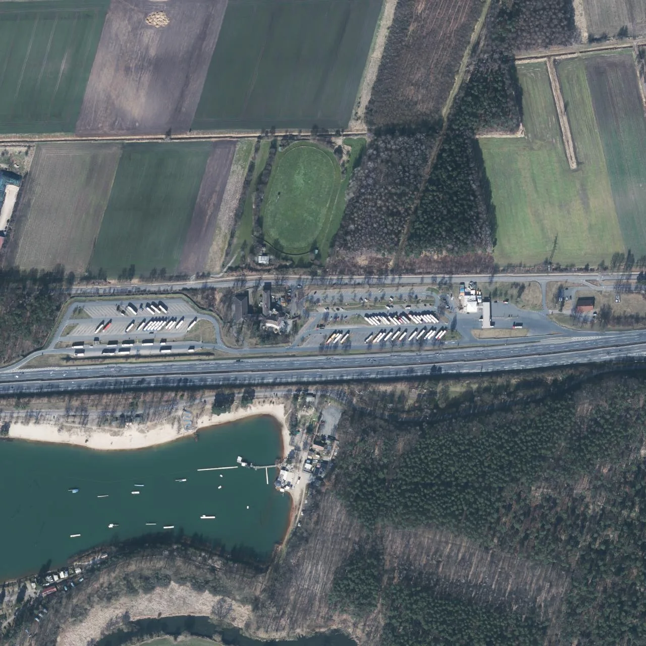 Aerial photo (orthophoto) of truck parking Garbsen Nord from 2025