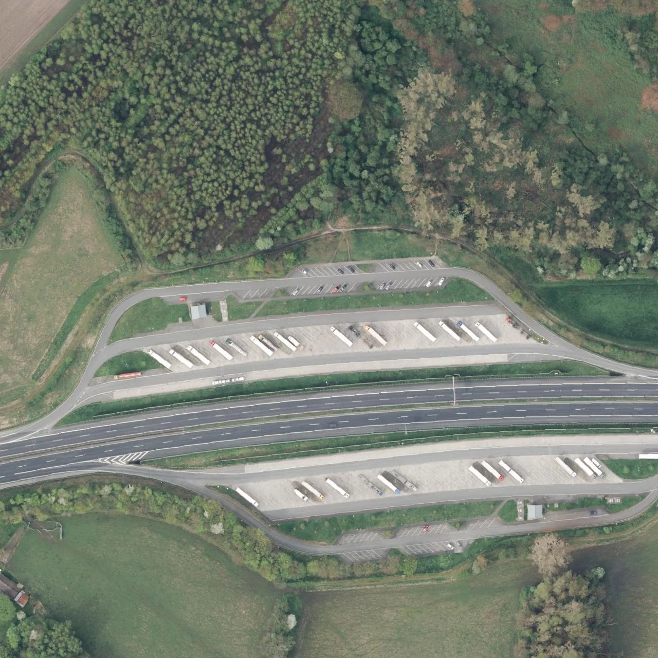 Aerial photo (orthophoto) of truck parking Lusebrink (Nord) from 2024