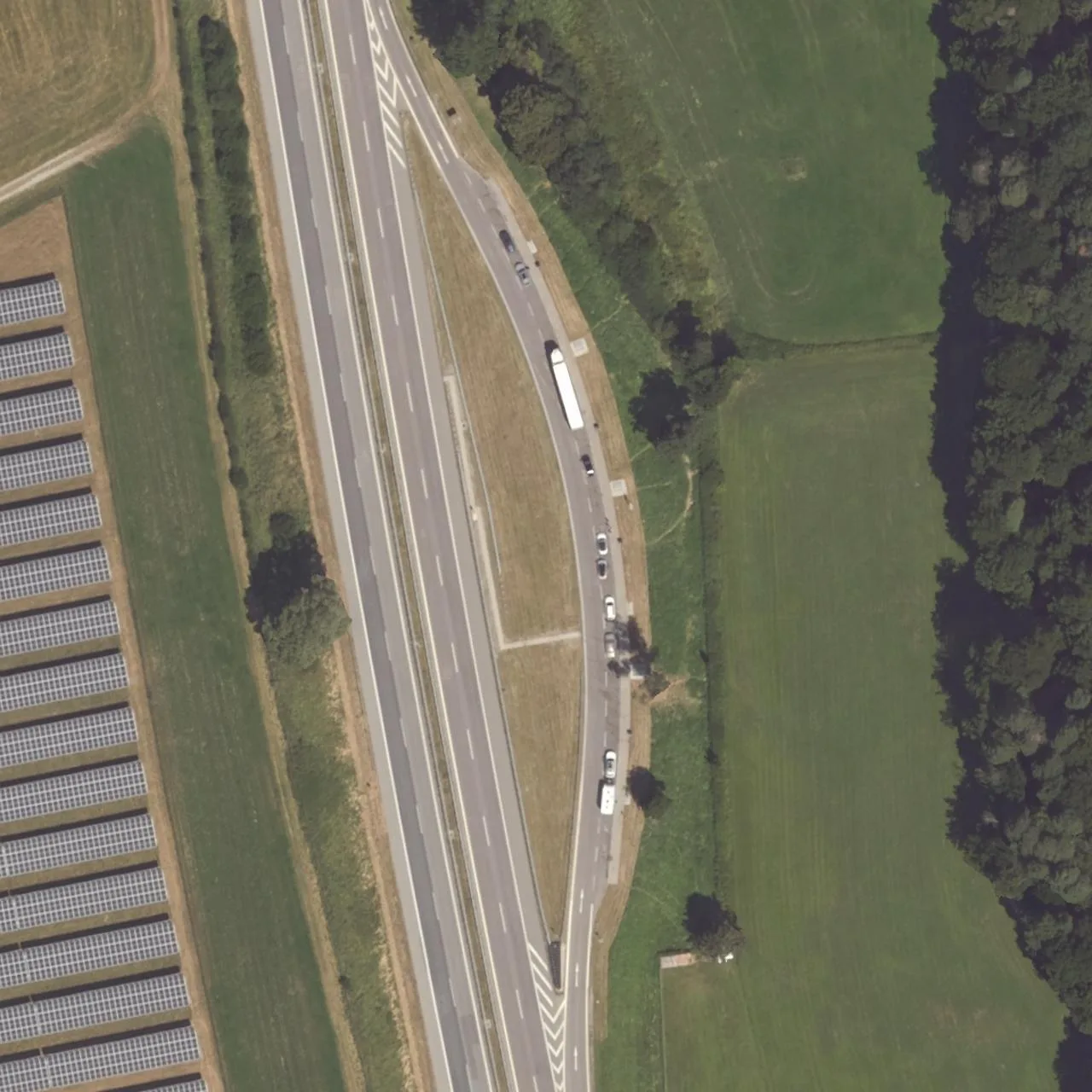 Aerial photo (orthophoto) of truck parking Badhauser Wald-Ost from 2022