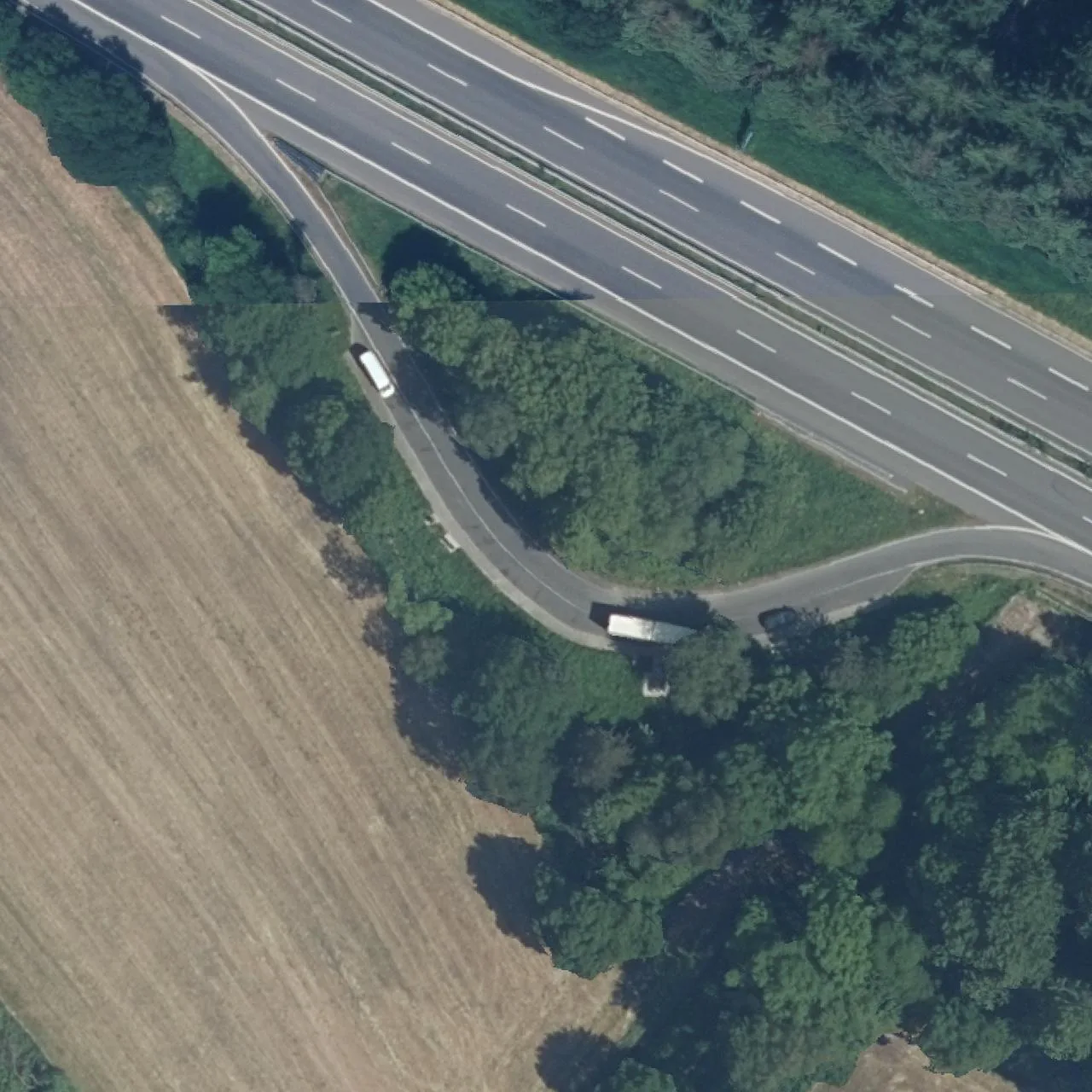 Aerial photo (orthophoto) of truck parking Helle Süd (NI 140 S) from 2023