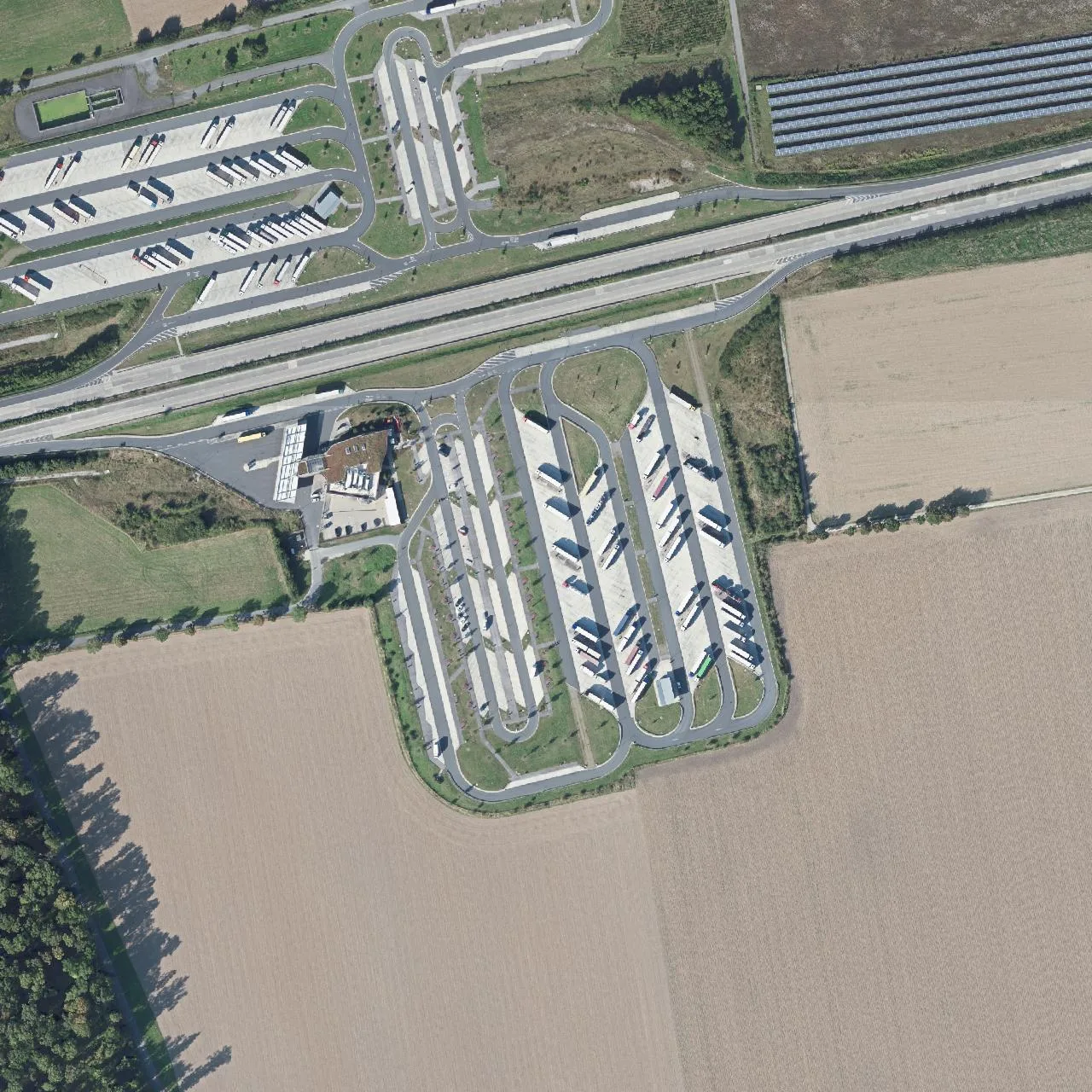 Aerial photo (orthophoto) of truck parking Hellweg (Süd) from 2024