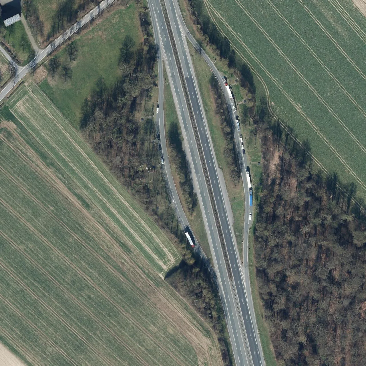 Aerial photo (orthophoto) of truck parking Westerwinkel from 2024