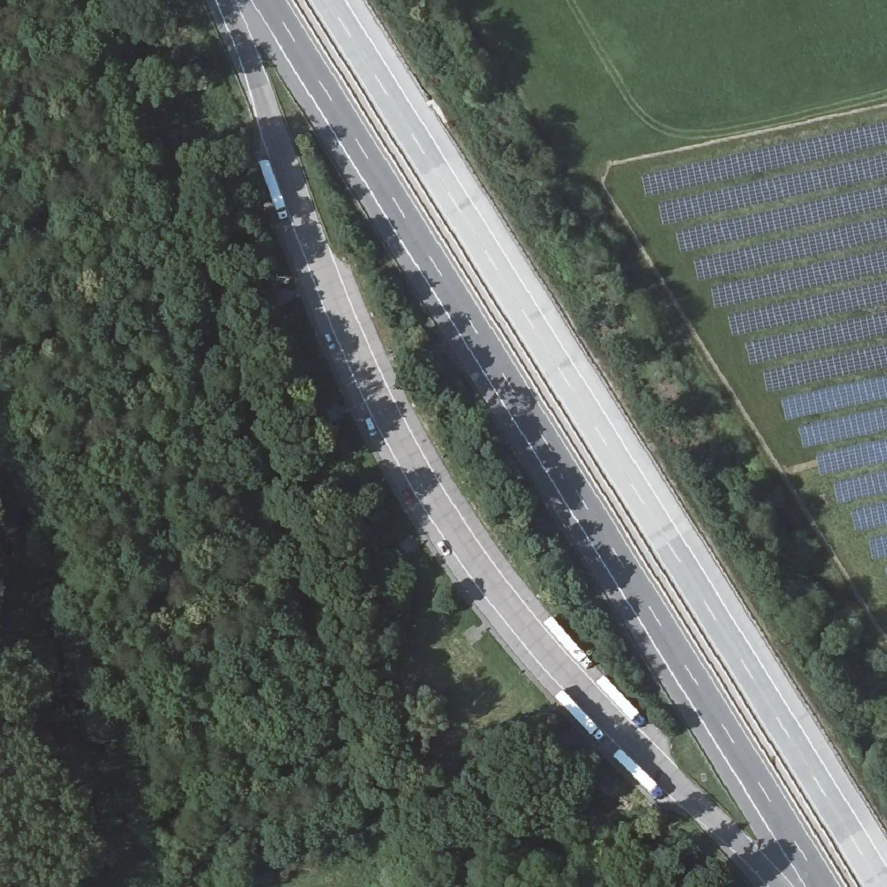 Aerial photo (orthophoto) of truck parking Fuchsbuckel from 2023