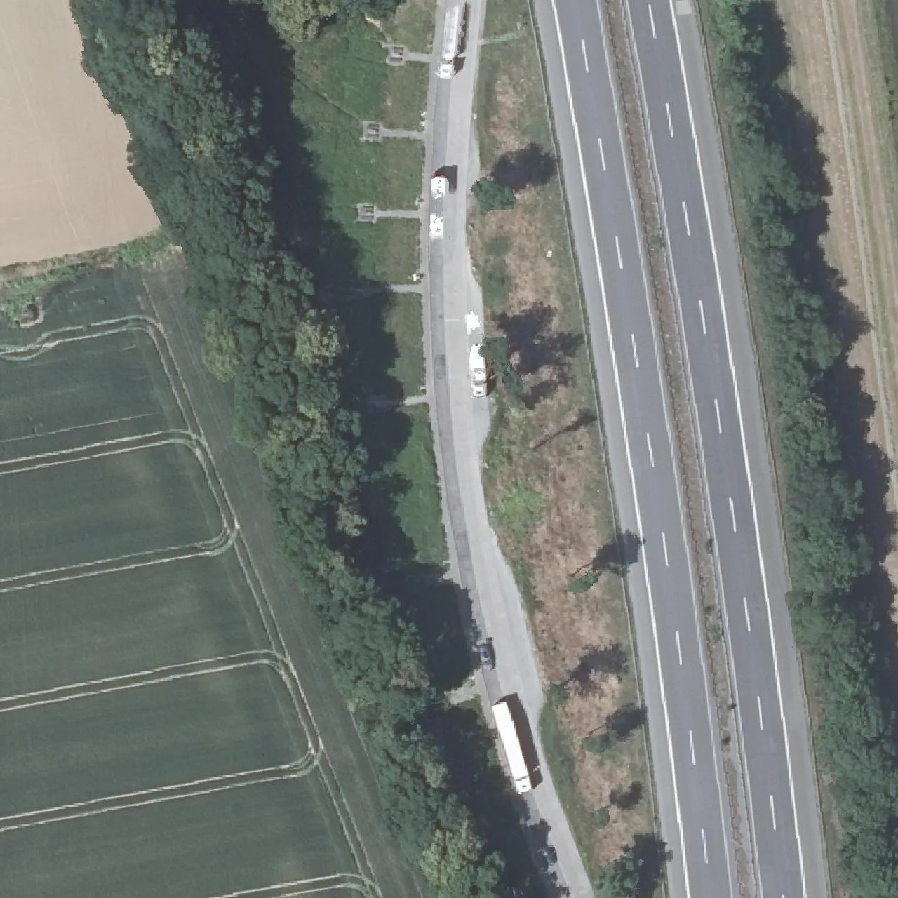 Aerial photo (orthophoto) of truck parking Scheidweg from 2023