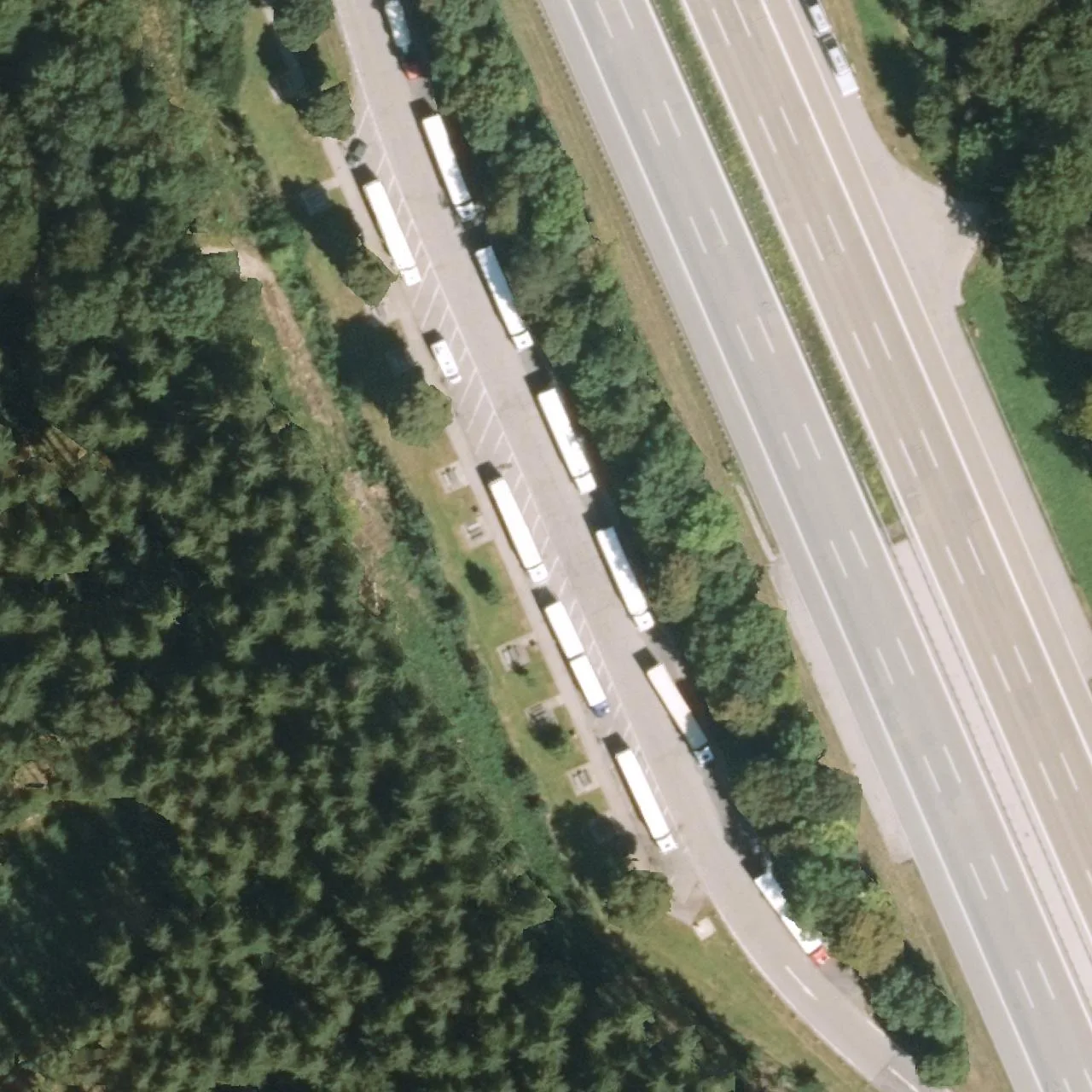 Aerial photo (orthophoto) of truck parking Otterfing West from 2022