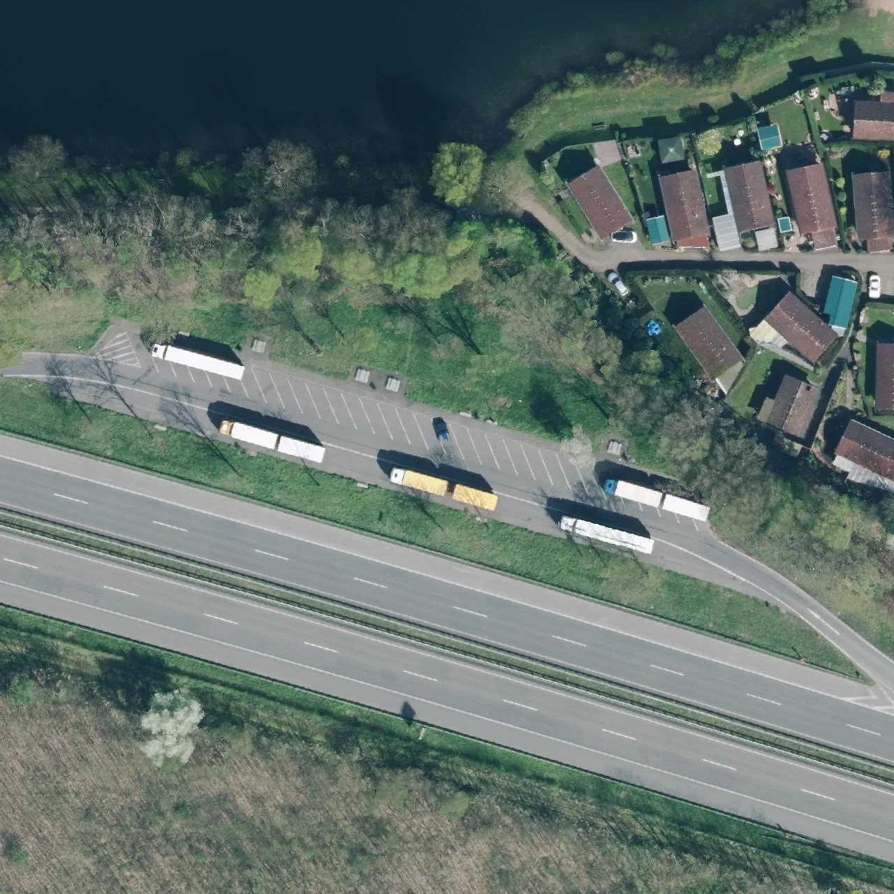Aerial photo (orthophoto) of truck parking Kälberweide from 2024