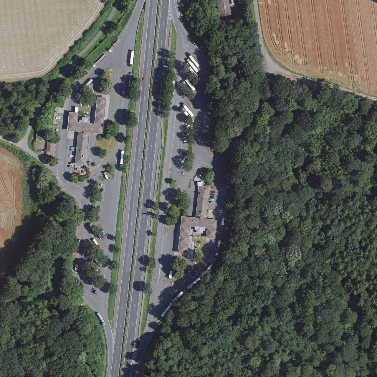 Aerial photo (orthophoto) of truck parking Hohe Mark Ost from 2024