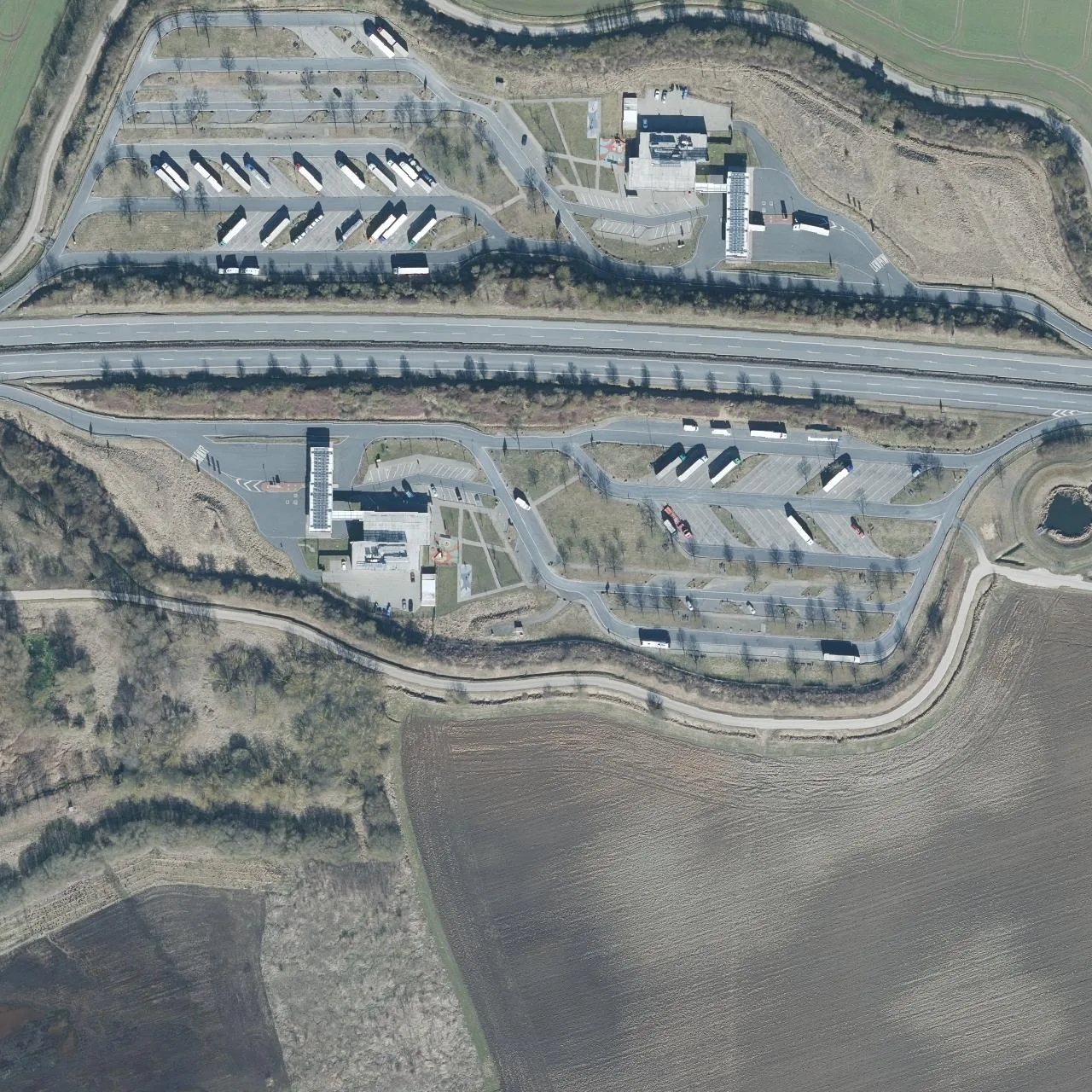 Aerial photo (orthophoto) of truck parking Eichsfeld Süd from 2025