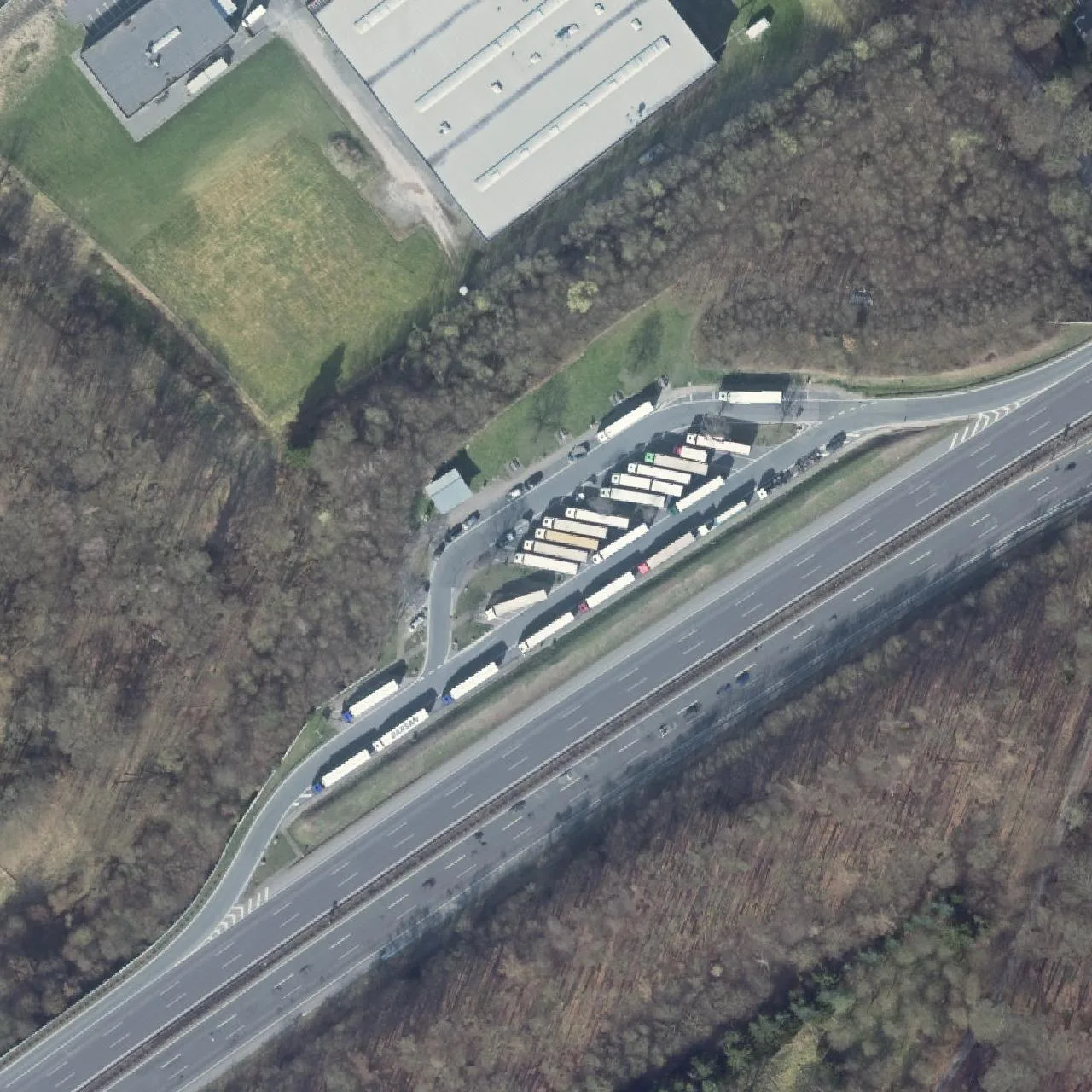 Aerial photo (orthophoto) of truck parking Eichenkamp from 2025