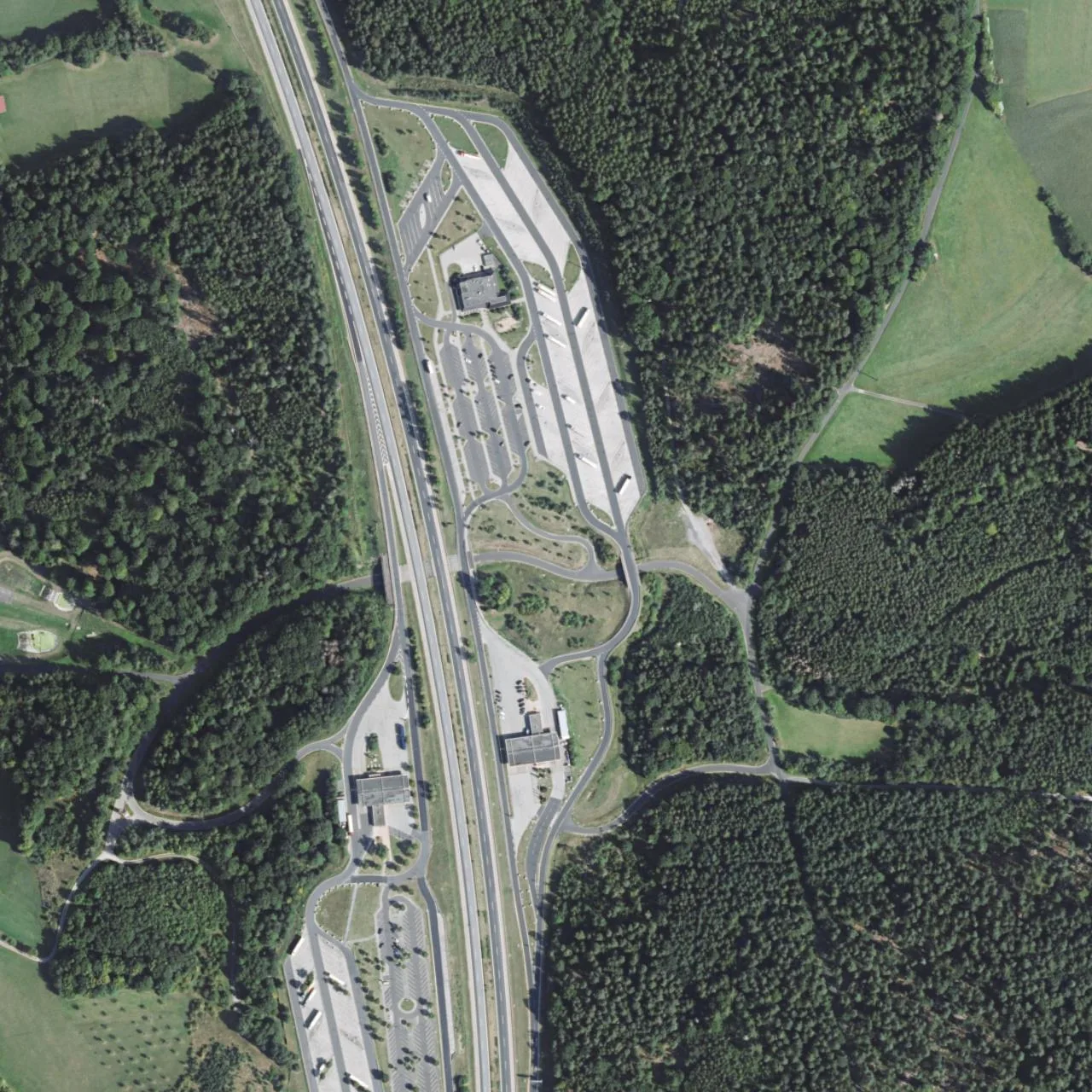 Aerial photo (orthophoto) of truck parking Rhön Ost from 2023
