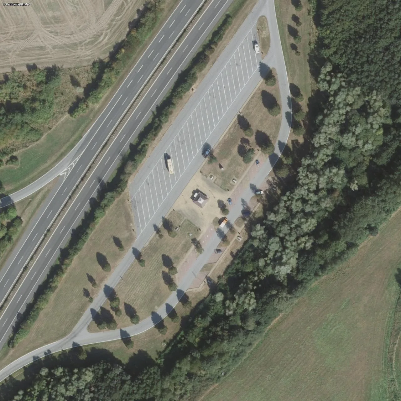 Aerial photo (orthophoto) of truck parking Mölenbarg Süd from 2024