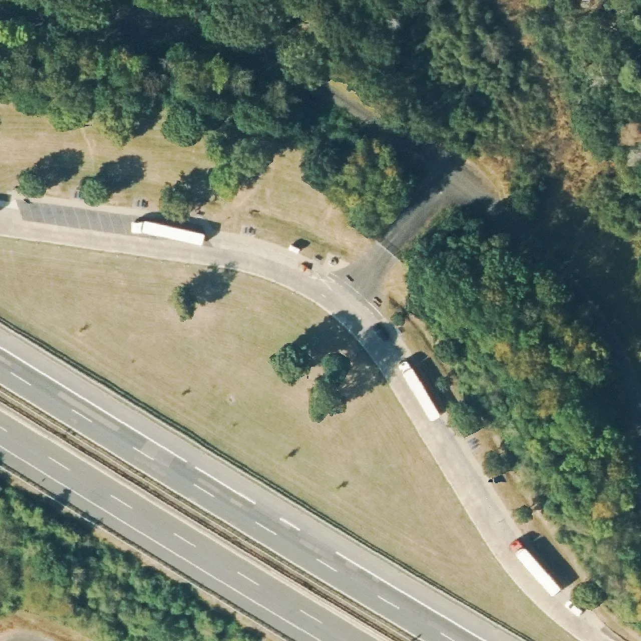 Aerial photo (orthophoto) of truck parking Lemperberg from 2024