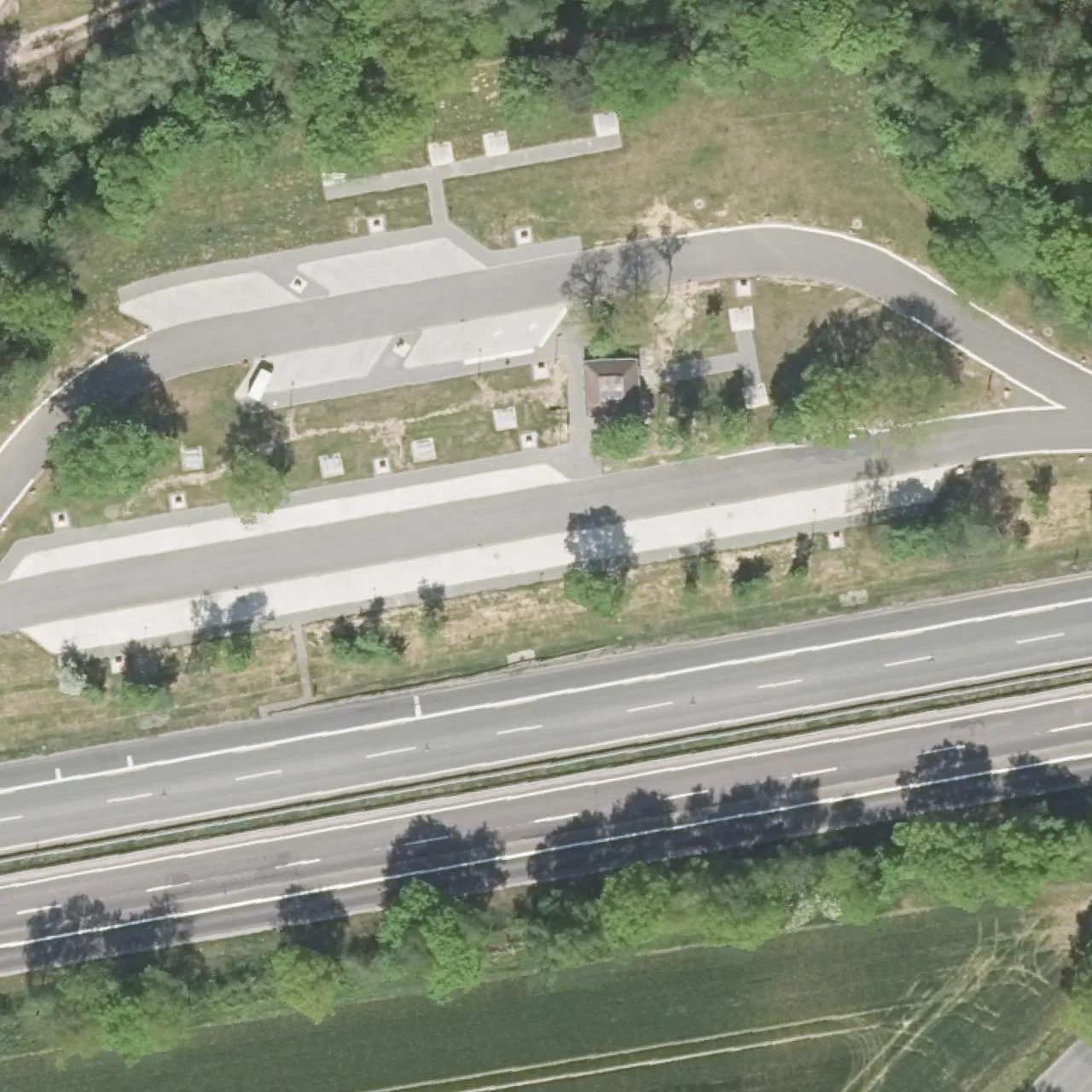 Aerial photo (orthophoto) of truck parking Sunderblick Nord from 2024