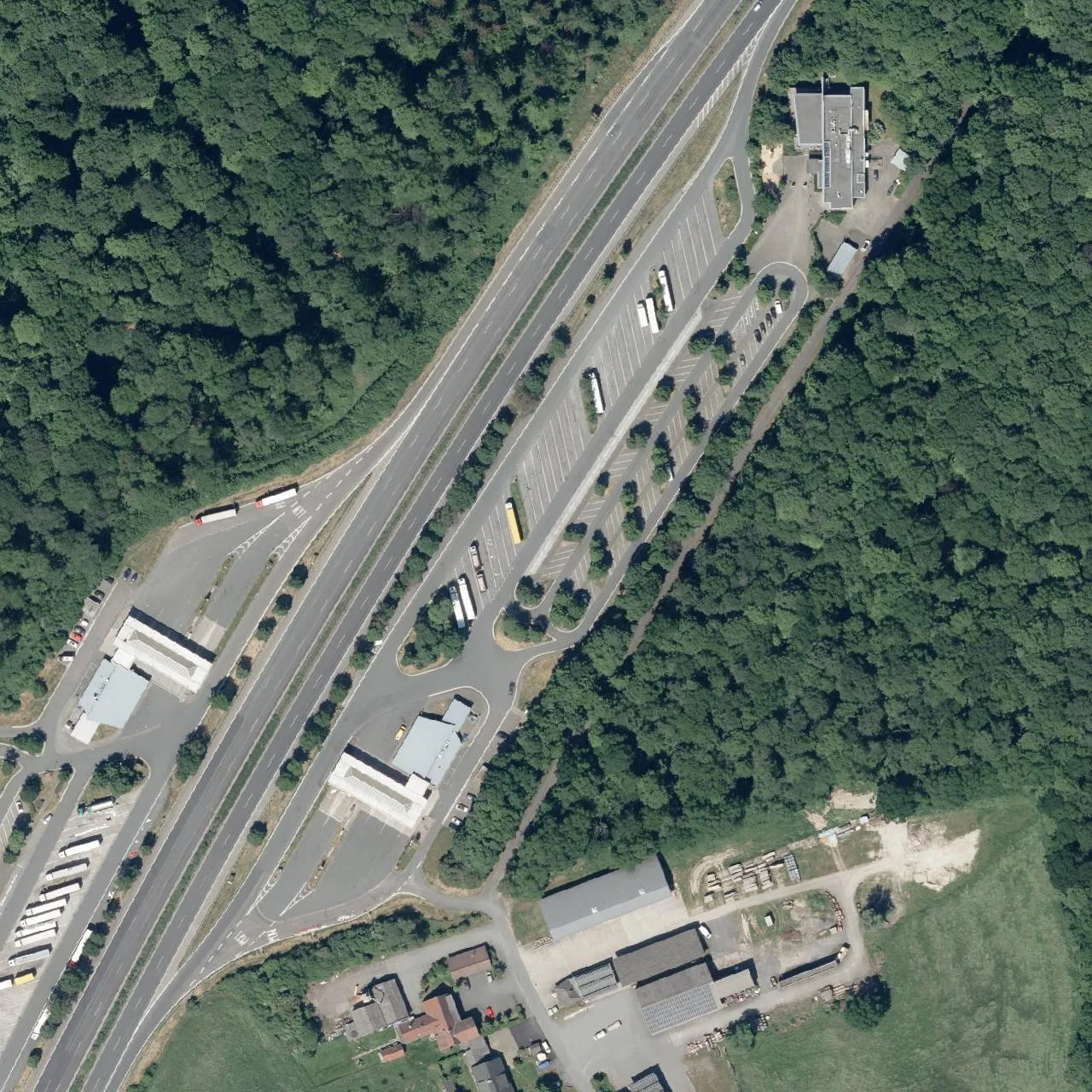 Aerial photo (orthophoto) of truck parking Tecklenburger Land (Ost) from 2024