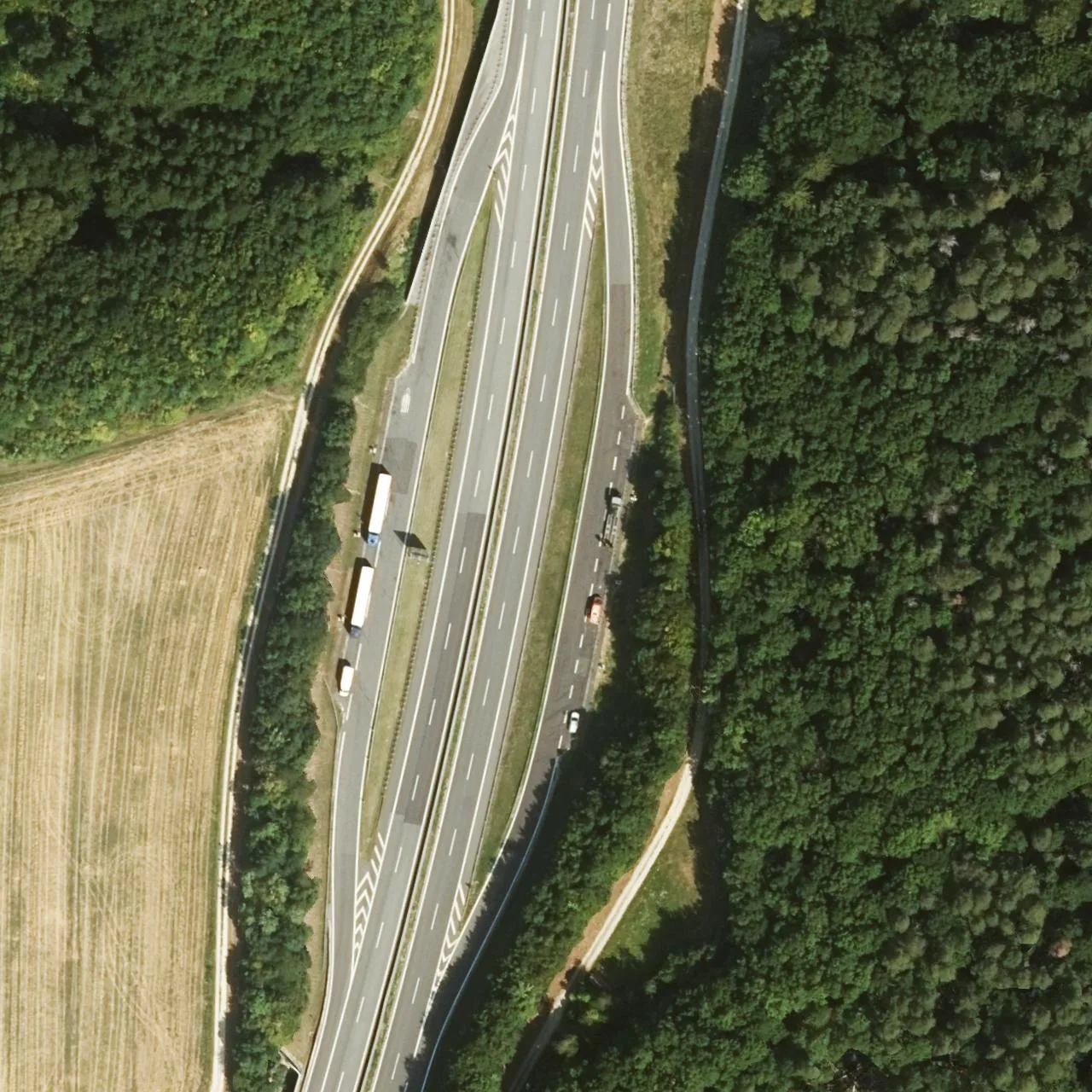 Aerial photo (orthophoto) of truck parking Zapfendorf Ost from 2023
