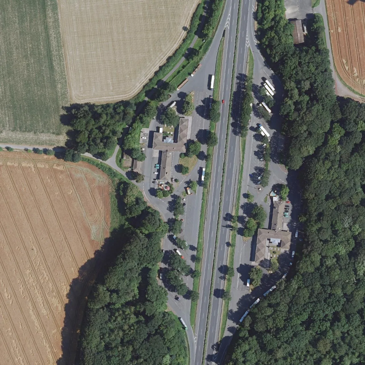 Aerial photo (orthophoto) of truck parking Hohe Mark West from 2024