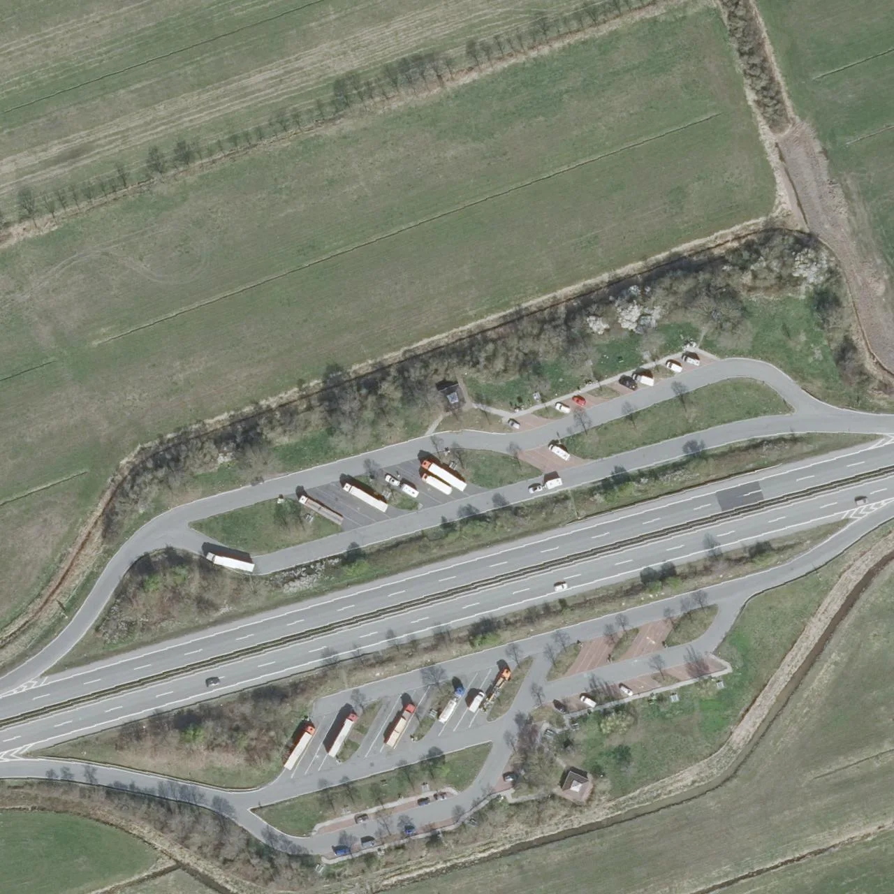 Aerial photo (orthophoto) of truck parking Rheiderland West from 2023