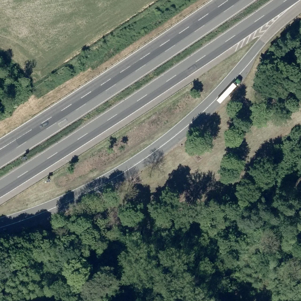 Aerial photo (orthophoto) of truck parking Petersberg from 2024