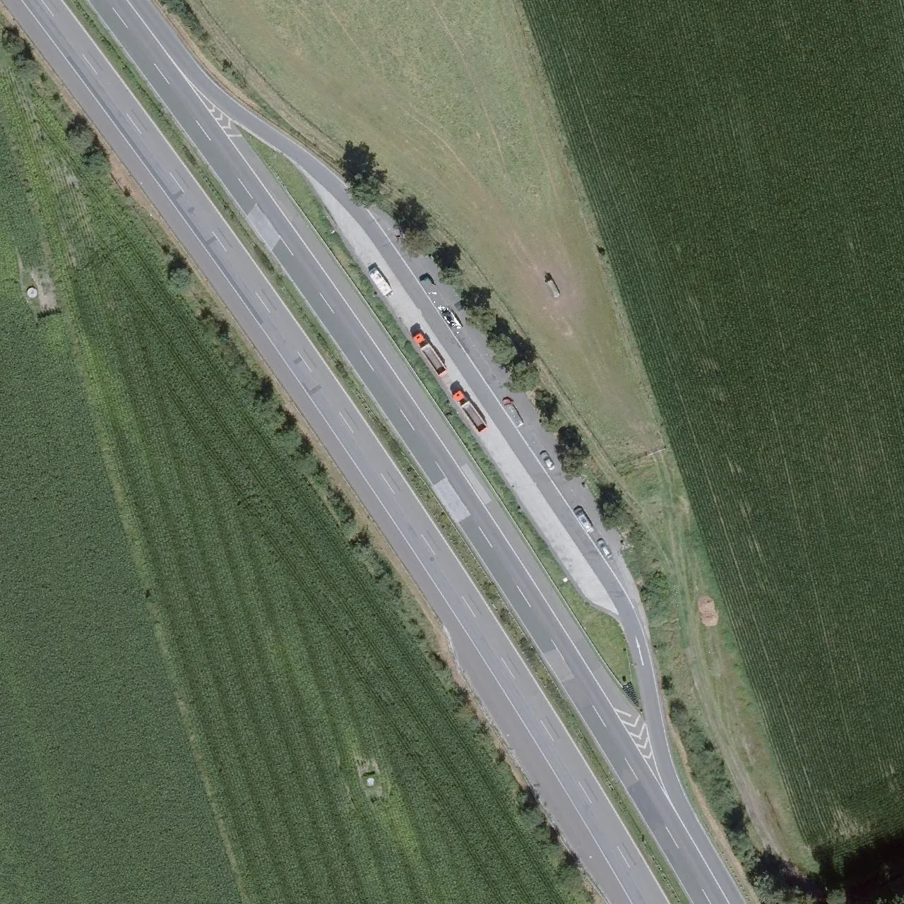 Aerial photo (orthophoto) of truck parking Bergschlag from 2024
