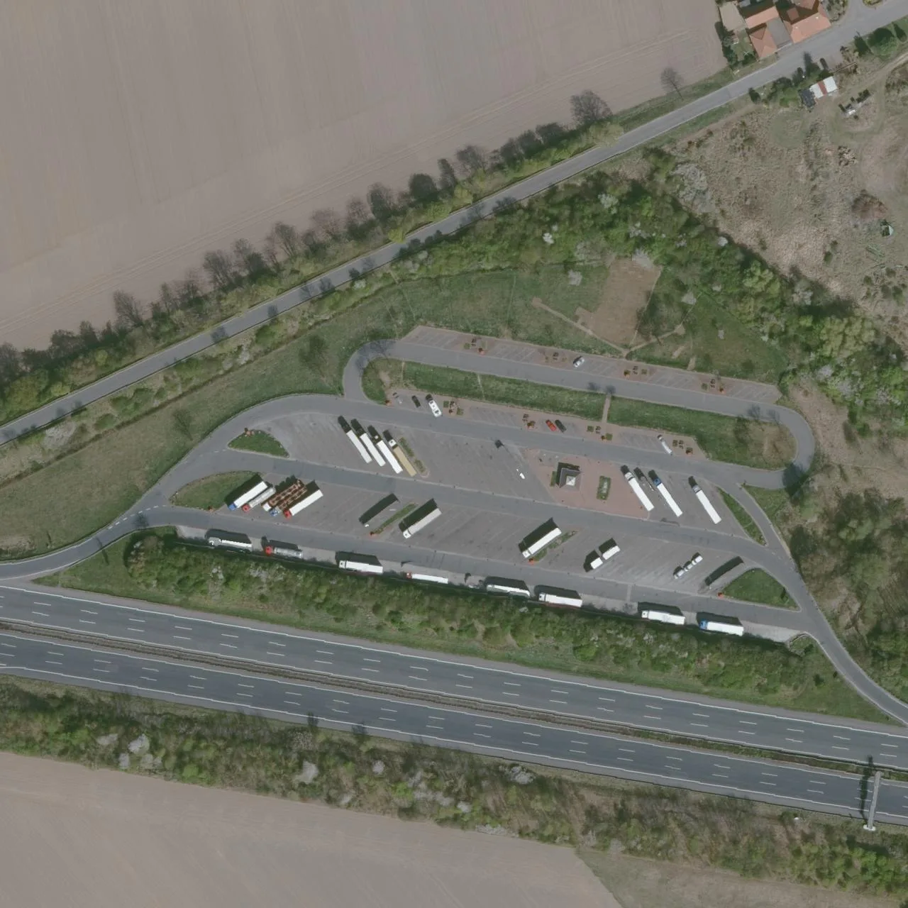 Aerial photo (orthophoto) of truck parking Röhrse Nord from 2025