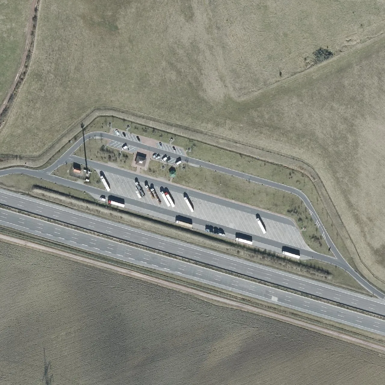 Aerial photo (orthophoto) of truck parking Hainich Nord from 2025