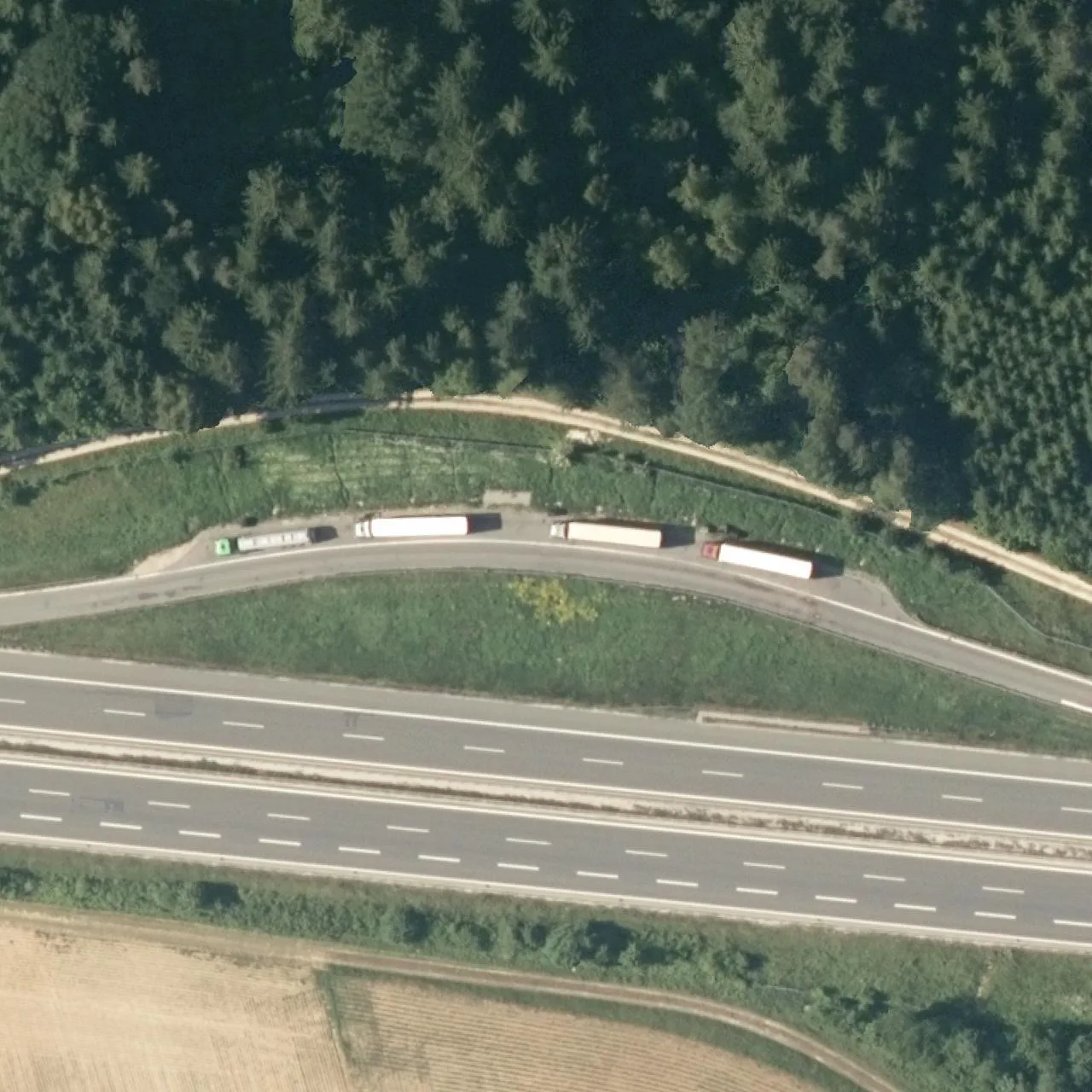 Aerial photo (orthophoto) of truck parking Zankschlag Nord from 2023